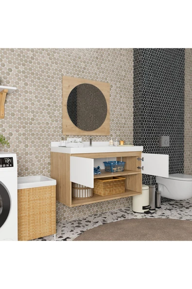 ROZBO MOBİLYA Vivia 100 cm Banyo Dolabı Takımı - 7