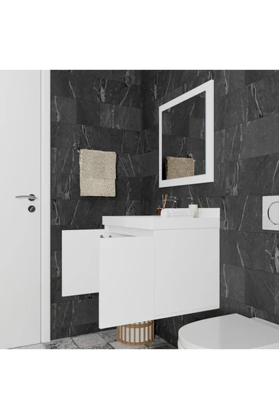 ROZBO MOBİLYA Lyra Serisi 70 cm Modern Banyo Dolabı - 4