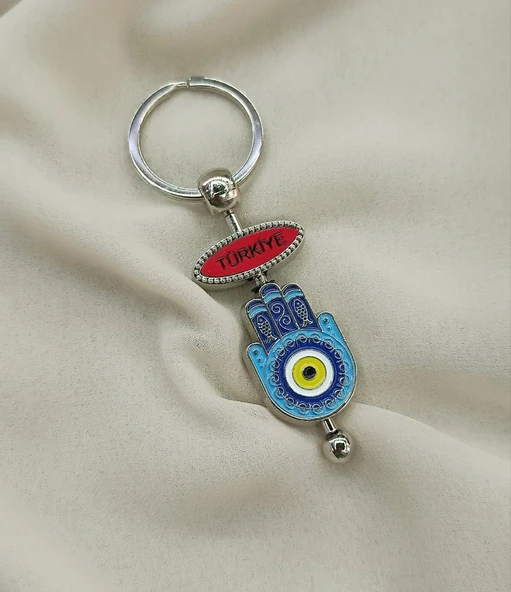 Anahtarlık Metal Fatımı Ana Eli Göz Nazar Türkiye Yazılı Çanta Araba Cüzdan Süsü
