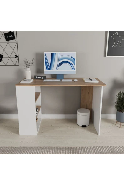 ROZBO MOBİLYA VENA 120 cm Çalışma Masası - Raflı, Modern ve Ergonomik Tasarım