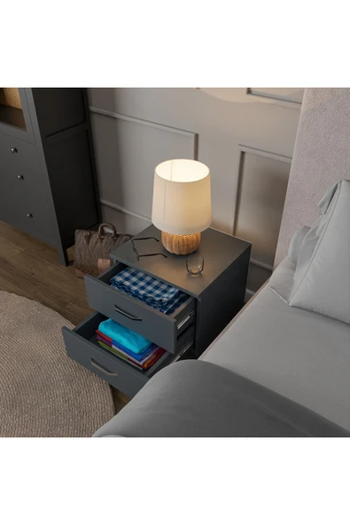 ROZBO MOBİLYA 2 Çekmeceli Modern Komodin - 3