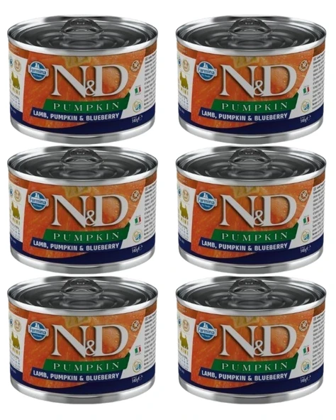 N&D Pumpkin Kuzu ve Yabanmersinli Tahılsız Mini Irk Yetişkin Köpek Konservesi 140 Gr x 6 Adet