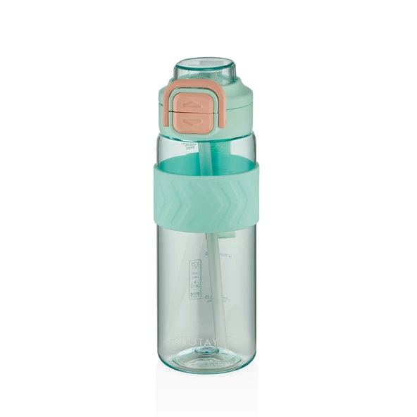 Shotay ST-7235 800ml Turkuaz Pipetli Tritan Matara