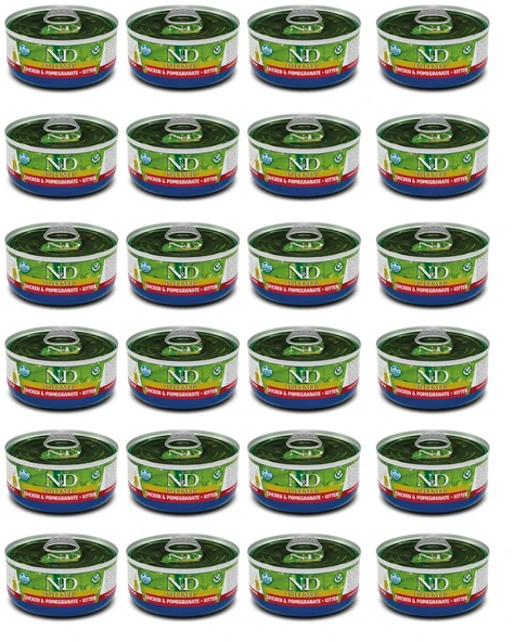N&D Prime  Yavru Kedi Tavuk ve Nar Konserve Mama  70 Gr x 24 Adet