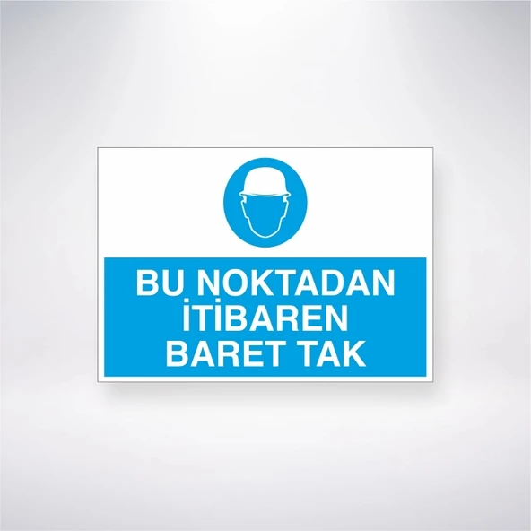 Bu Noktadan İtibaren Baret Tak Sticker 20X28 Cm