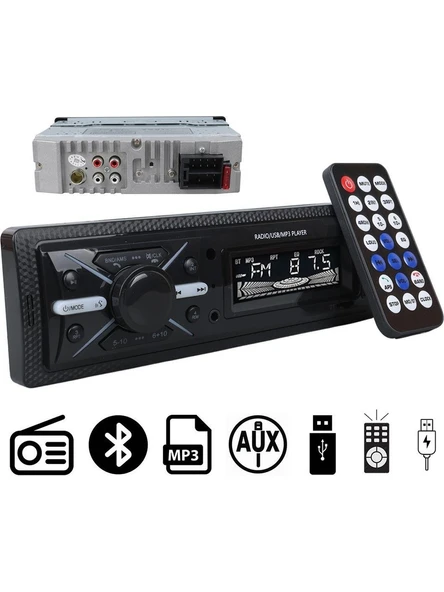 Multifunction 4x50W Bt 2xUsb 7Renk Ambians Aydınlatmalı Oto Teyp 959bt - 2