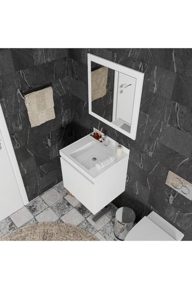 ROZBO MOBİLYA Selva Serisi 2 Kapaklı 50 cm Modern Banyo Dolabı - 7