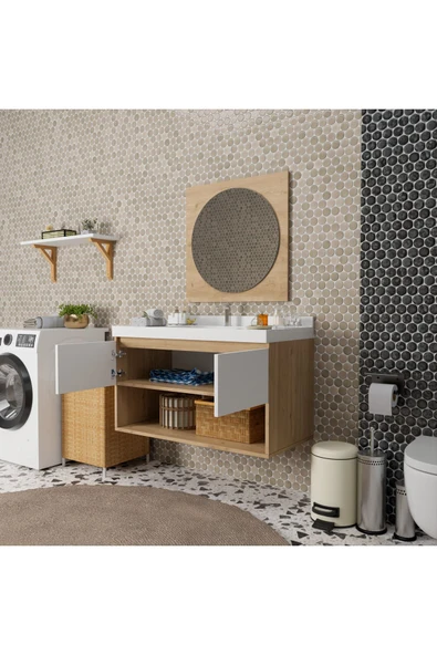 ROZBO MOBİLYA Vivia 100 cm Banyo Dolabı Takımı - 5