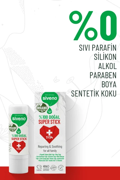 Siveno %100 Doğal Super Stick Anlık Yatıştırıcı Onarıcı Organik Yalancı Iğde Yağlı bitkisel 6 G - 5