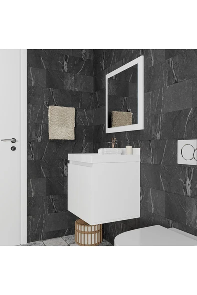 ROZBO MOBİLYA Selva Serisi 2 Kapaklı 50 cm Modern Banyo Dolabı - 8