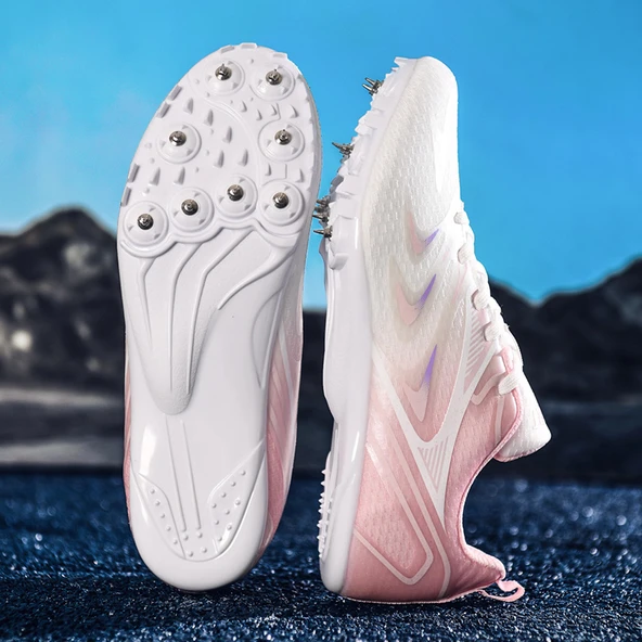 Unisex Çocuk Krampon Futbol Ayakkabısı (Beyaz - Pembe)