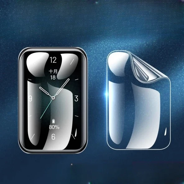 Realme Techlife Watch S100 Uyumlu  3 Adet Şeffaf Ultra koruyucu Nano Jelatin - Resim 7