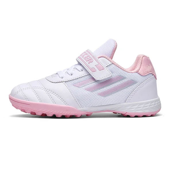 Unisex Çocuk Krampon Futbol Ayakkabısı (Beyaz - Pembe)