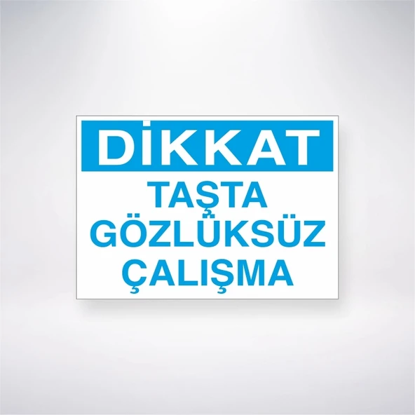 Dikkat Taşta Gözlüksüz Çalışma Sticker 20X28 Cm ürün görseli 1
