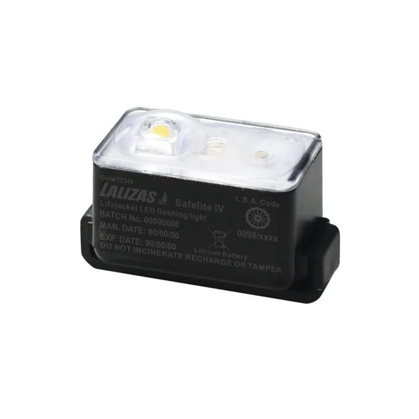 LALIZAS Lifejacket LED flashing light "Safelite  IV" ON-OFF water activated, USCG/SOLAS/MED