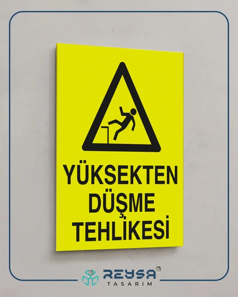Yüksekten Düşme Tehlikesi Sticker 20X28 Cm - Resim 3