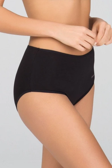 Kom Basic Maxi 2'li Yüksek Bel Pamuklu Likralı Külot - Resim 2