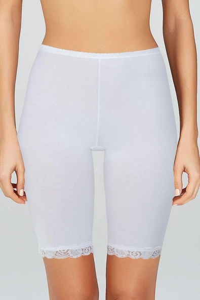 Kom Kadın Beyaz Basic Long Paçali Külot Bk0653501beya