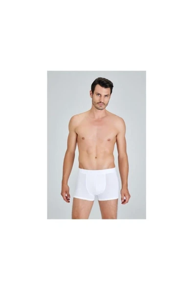 Kom Colin Pamuklu 2 Li Erkek Boxer Beyaz