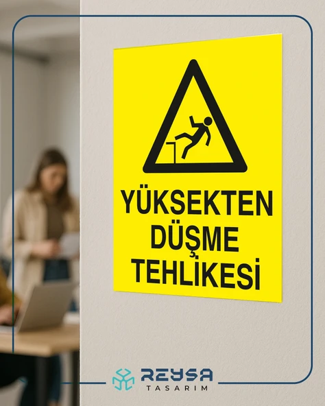 Yüksekten Düşme Tehlikesi Sticker 20X28 Cm - Resim 4