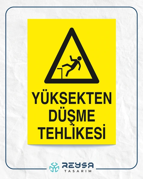 Yüksekten Düşme Tehlikesi Sticker 20X28 Cm ürün görseli 1