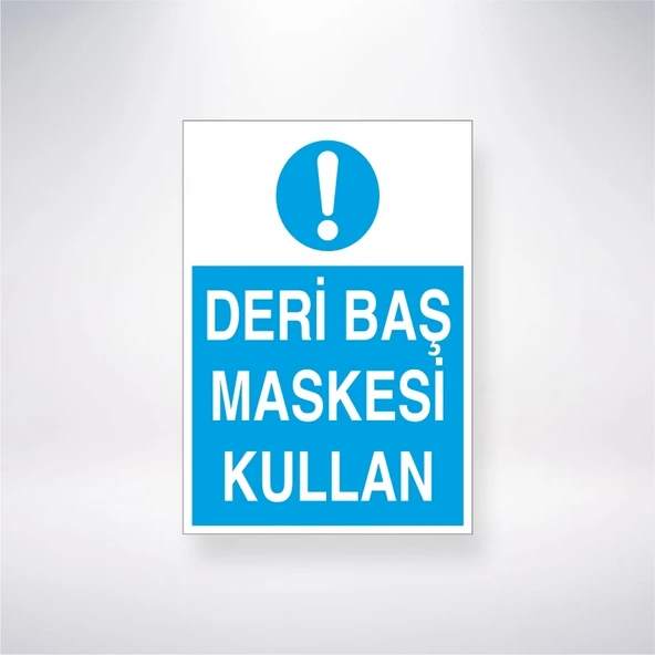 Deri Baş Maskesi Kullan Sticker 20X28 Cm