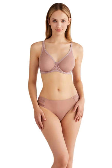 Kom Mell Transparan Toparlayıcı Gül Kurusu Sütyen ürün görseli