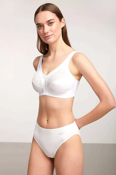Kom Beyaz Kadın Barbara Telsiz ve Kapsız Toparlayıcı Sütyen Özel Askılı Mükemmel Toparlayıcı yeni ürün görseli