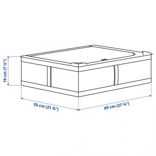 IKEA SKUBB SAKLAMA KUTUSU HURÇ 69x55x19 CM DÜZENLEYİCİ KOYU GRİ - 4
