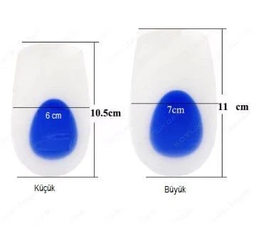 Topuk Silikonu Mavi Beyaz Büyük Boy Erkek Ayağı İçin - 2