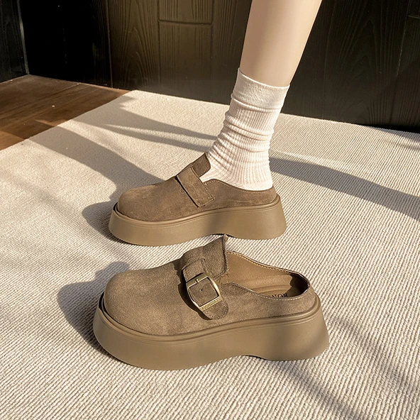 Kadın Platform Loafer Ayakkabı (Haki)