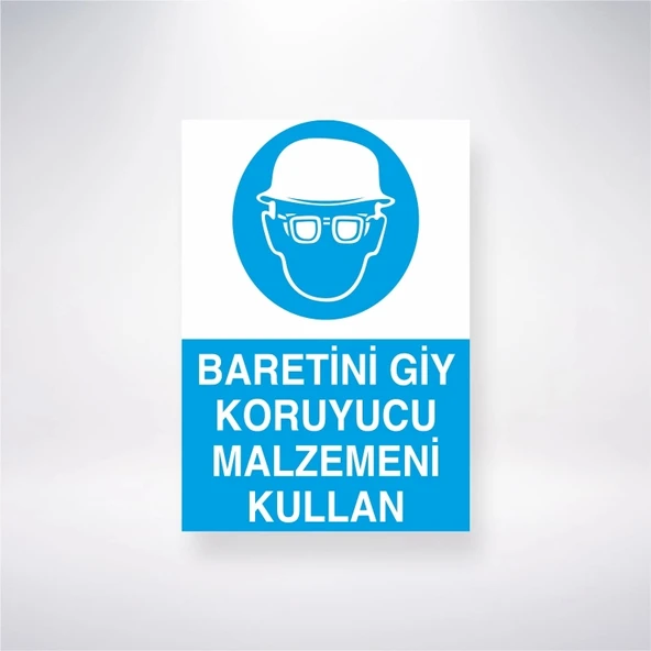 Baretini Giy Koruyucu Malzemeni Kullan Sticker 20X28 Cm