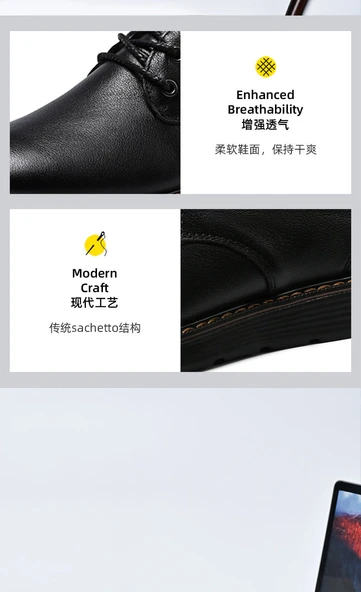 Erkek Deri Casual Brogue Ayakkabı (Siyah) - Resim 9