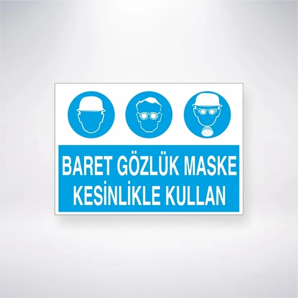 Baret Gözlük Maske Kesinlikle Kullan Sticker 20X28 Cm