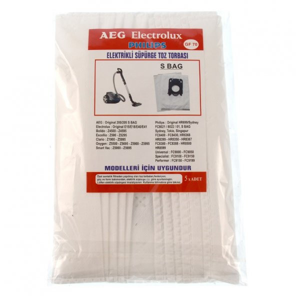 Philips  S-Bag 3 Kat Süpürge Toz Torbası (pk.) 5li  KG0017733