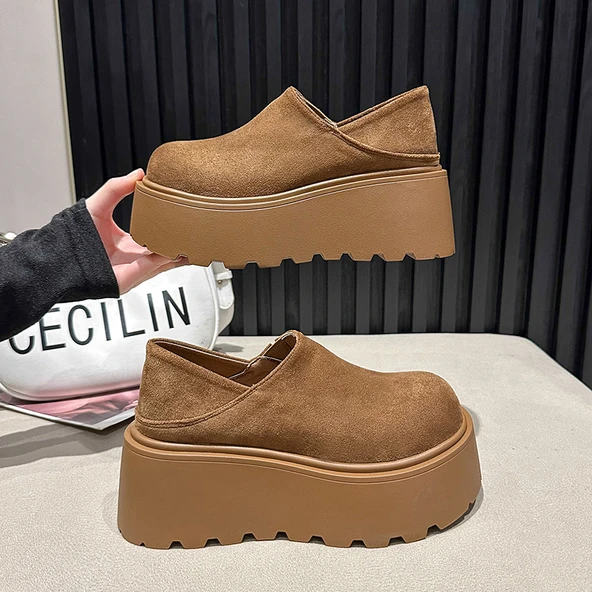 Kadın Platform Loafer Ayakkabı (Sarı)