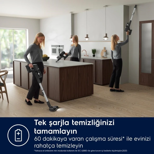 Electrolux 800 Cordless Cleaner EP81UB25GG Şarjlı Dikey Süpürge - Resim 9
