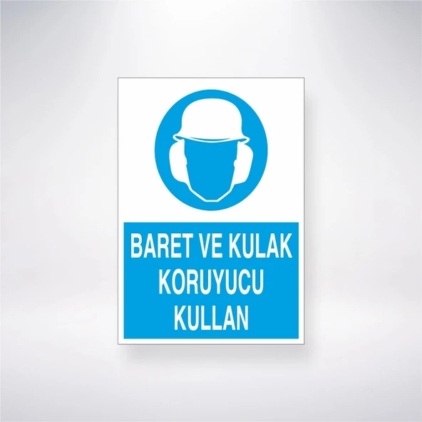 Baret ve Kulak Koruyucu Kullan Sticker 20X28 Cm