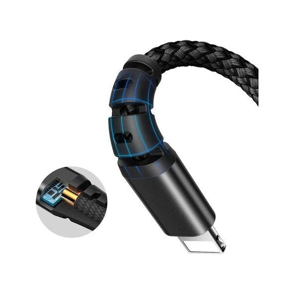 Mcdodo CA-6220 3in1 (Micro-Iphone-Type-C)Data-Şarj Kablosu 2.4A 1.2m-Renkli - Resim 2