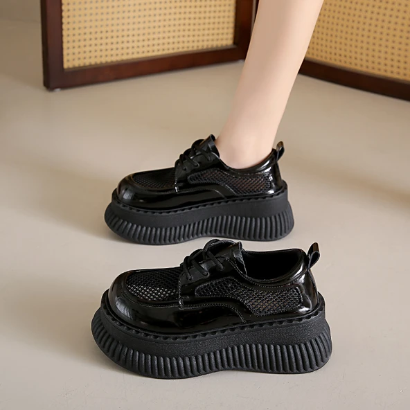 Kadın Platform Loafer Ayakkabı (Siyah)