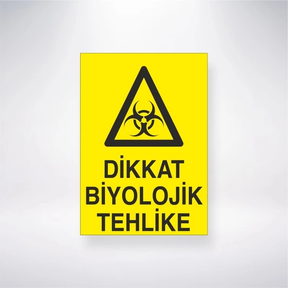 Dikkat Biyolojik Tehlike Sticker 20X28 Cm