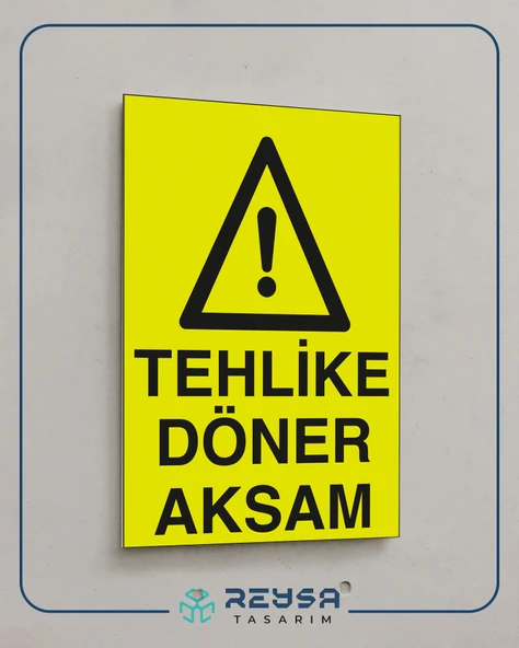Tehlike Döner Aksam Sticker 20X28 Cm - Resim 4