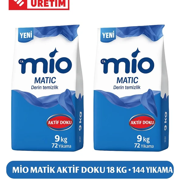 Mio Matik Aktif Doku Koruma Renkliler Beyazlar 9 Kg  X 2 'li (Toplam 18 Kg)