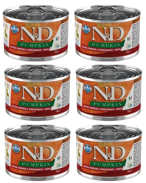 N&D Pumpkin Köpek Konserve Tavuk & Nar Puppy Mini 140 Gr x 6 Adet 
