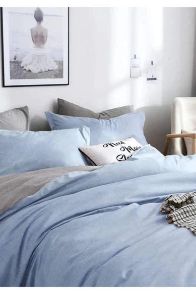 Sheri Home Çift Kişilik Çift Taraflı Nevresim Takımıyeniblue02131453693 ürün görseli