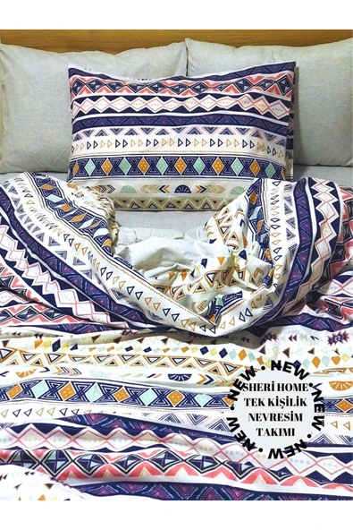 Sheri Home 2 Yastıklı Tek Kişilik Nevresim Takımı Diamond0204 - 3