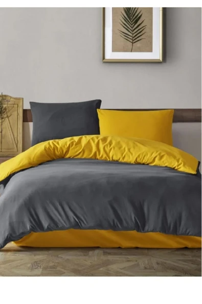 Sheri Home Tekstil Double Face Vintage Nevresim Takımı - Castle Rock & Lemonade