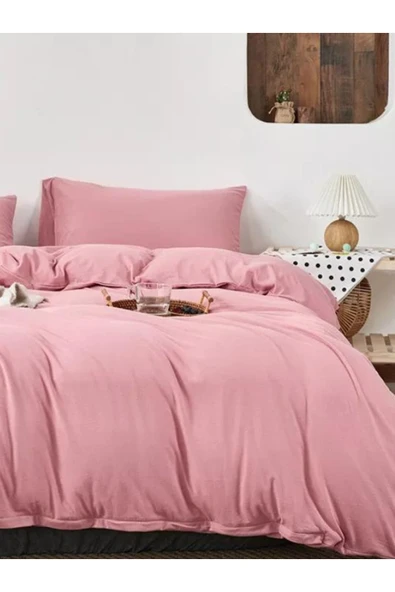 Sheri Home Soft Gül Kurusu Çift Kişilik Nevresim (YORGAN KİLİFİ) 200x220 %100 Pamuk Newgoldenrose01453020
