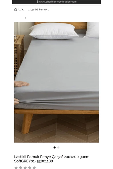 Sheri Home Lastikli Pamuk Penye Çarşaf 200x200 30cm SoftGREY01453881188 - 3