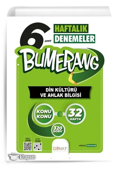 6. Sınıf Bumerang 32 Haftalık Din Kültürü ve Ahlak Bilgisi Denemeleri Günay Yayınları